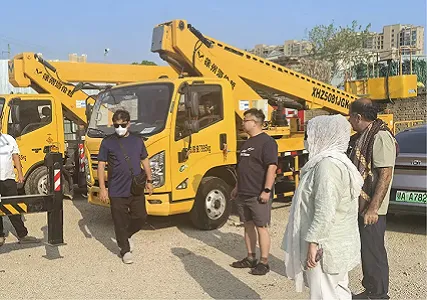 Trust Beyond Borders: Amina and Dubai Clients Visit Our Factory to Inspect the 23-Meter Aerial Work Platform