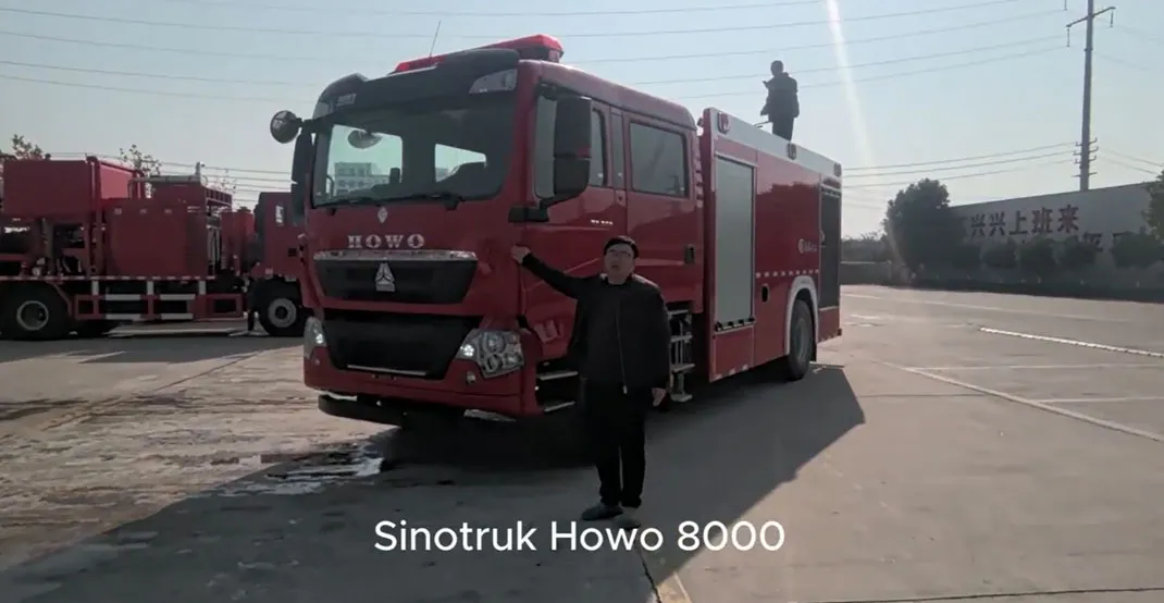 Sinotruk Howo 8000 Liters Water Foam Fire Truck Export to the Philippines