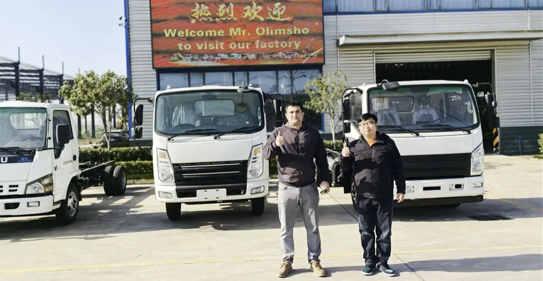 Welcome Mr. Olimsho to Visit Our Aerial Work Truck Factory