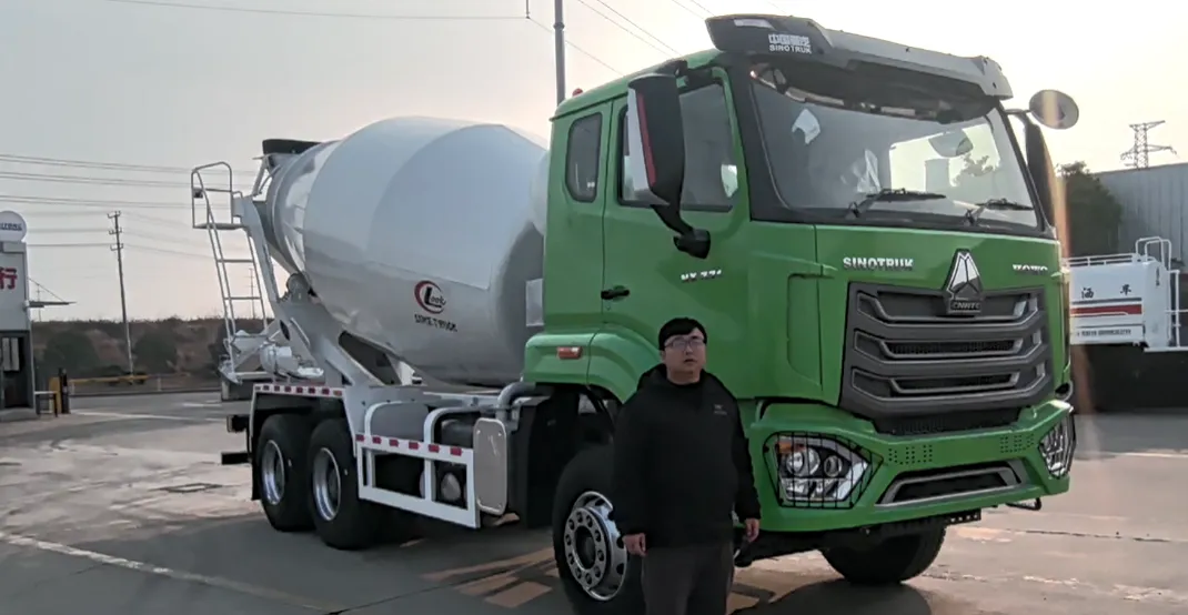 Sinotruk Howo 12 cubic meters concrete mixer truck export to Zimbabwe, Contribute to the construction of local roads and bridges.