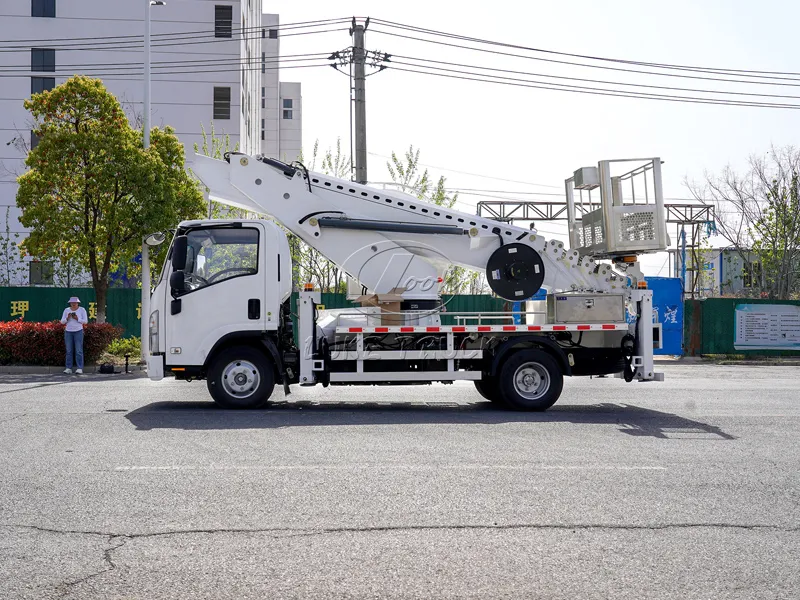 White Isuzu 33-meter Aerial Working Platform Truck
