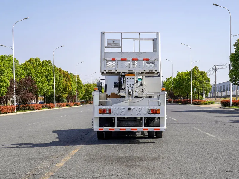 White Isuzu 33-meter Aerial Working Platform Truck