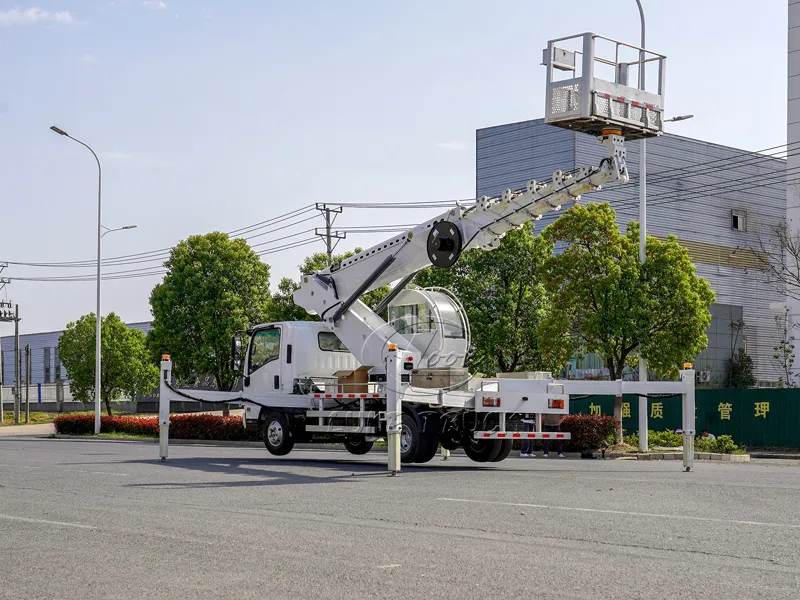 White Isuzu 33-meter Aerial Working Platform Truck