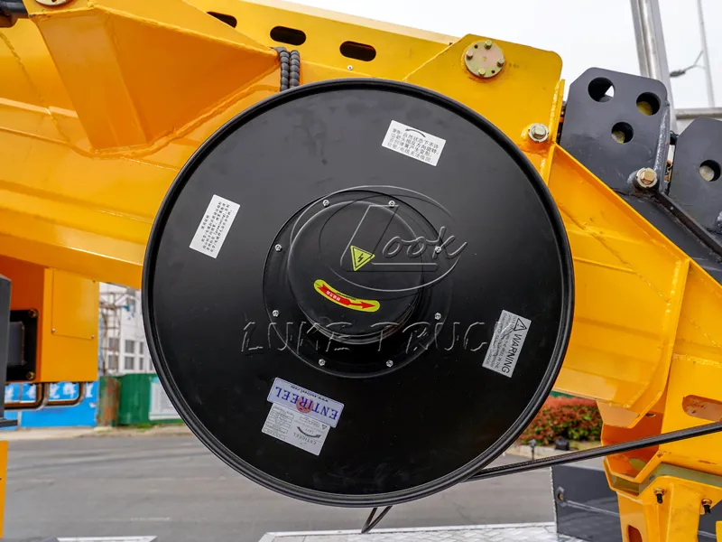 Yellow Heavy-duty truck with 35-meter Aerial Working Platform Truck