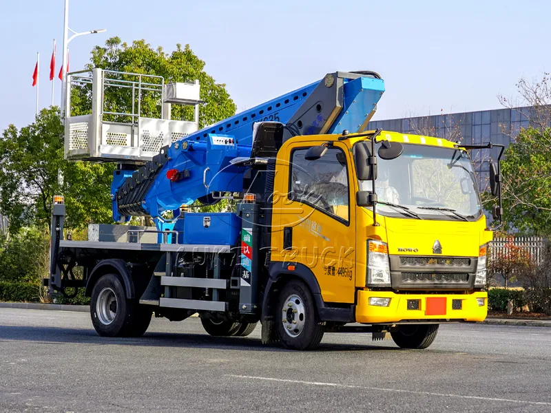 Yellow and Blue Heavy Duty Truck's Howo 35-meter Aerial Working Platform Truck