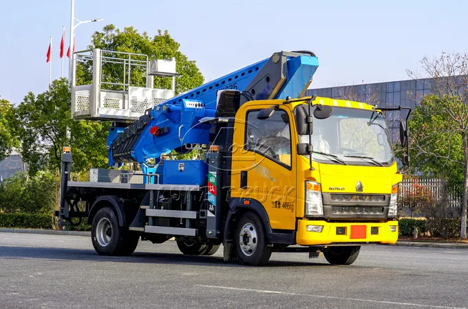 Yellow and Blue Heavy Duty Truck's Howo 35-meter Aerial Working Platform Truck