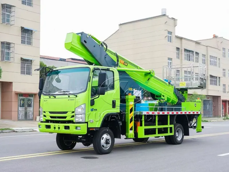 Green 100p Isuzu 33 Meter Aerial Working Platform Truck