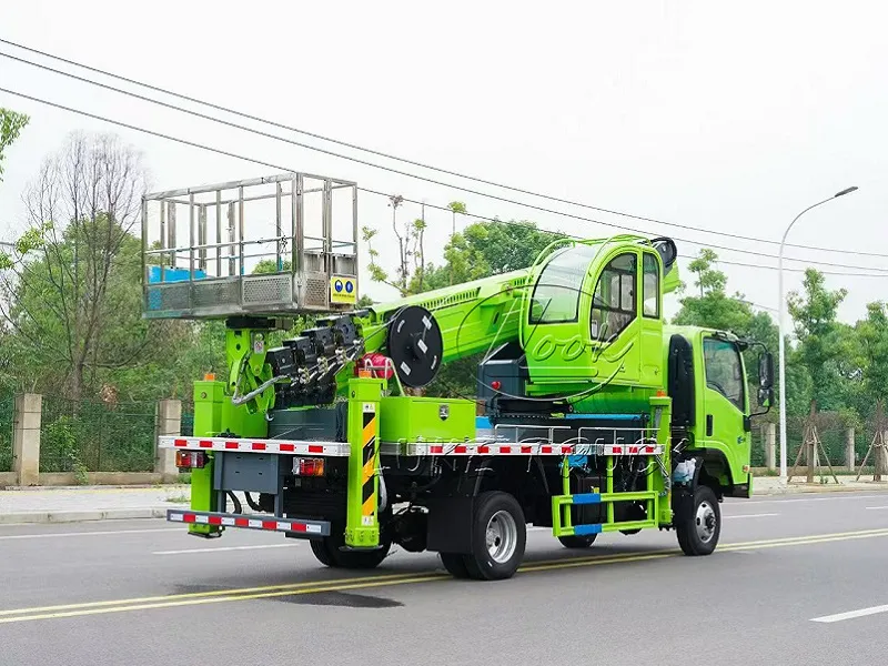 Green 100p Isuzu 33 Meter Aerial Working Platform Truck