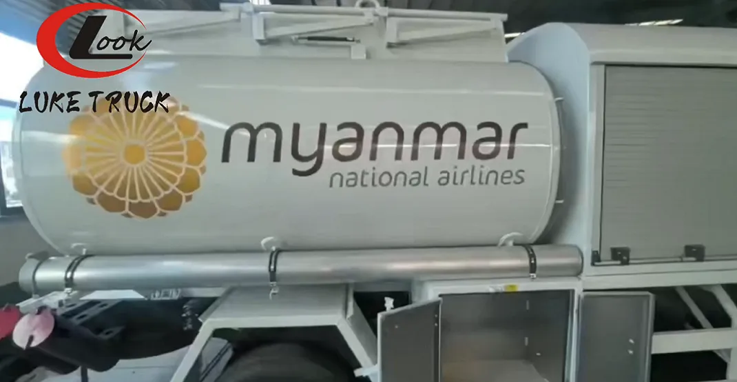 Five small mobile aircraft refueling trucks produced by Hubei Luke Truck are heading to Myanmar.