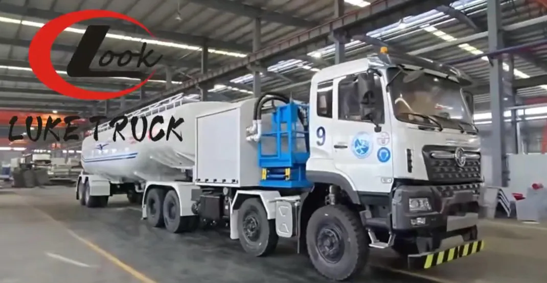 55 cubic metre semi-trailer paired with a 4x8 front and rear refuelling truck