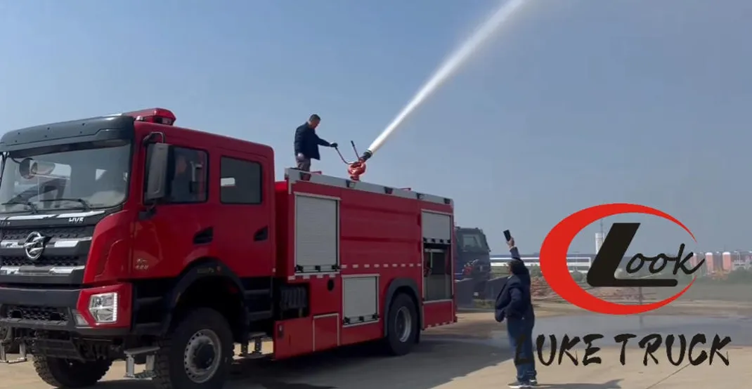 Dongfeng 9.5 Ton Water Tank Fire Truck Off Assembly Line Testing — Hubei LukeTruck