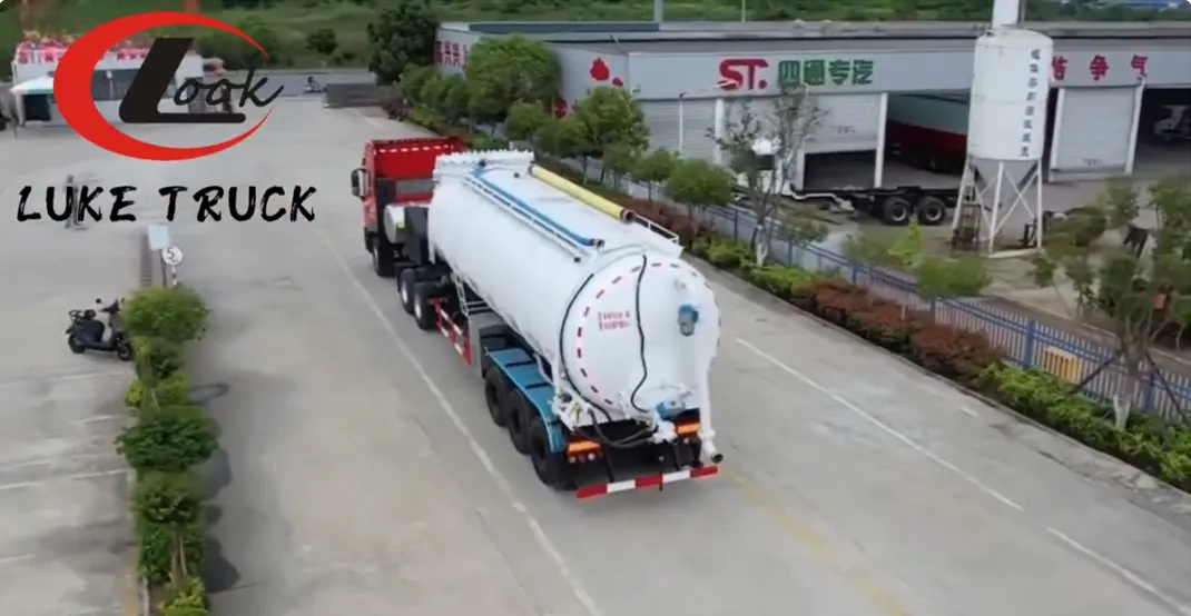 Departure Video 3 Axle Semi Trailer Suction Pressure Tank Truck