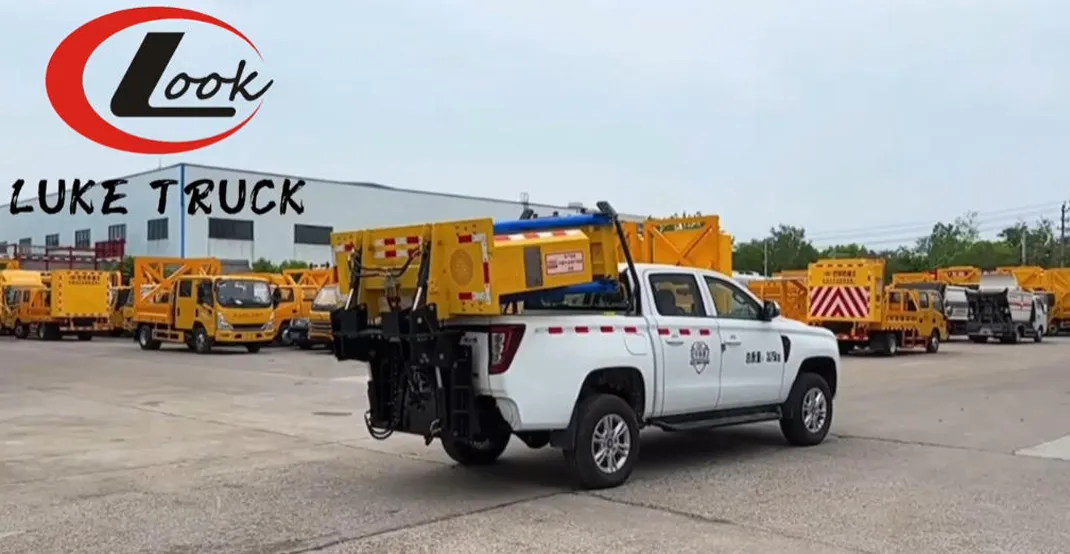 Pickup Truck Mounted Crash Cushion Vehicle Deployment Video Luke Truck
