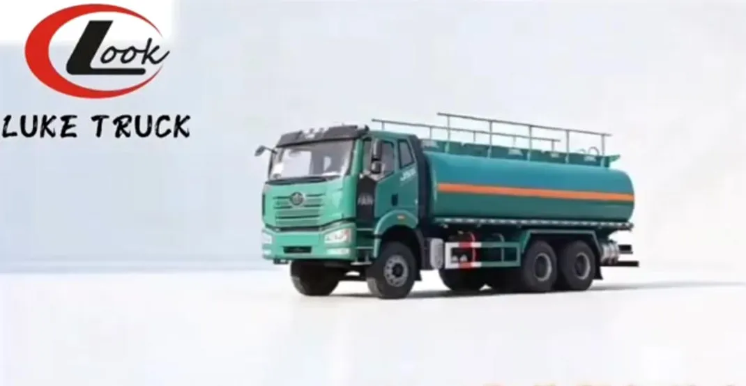 Post Liberation Jiefang Dual Axle Overseas Spec Fuel Tanker Video Hubei Luke Truck