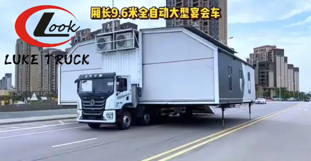 Mobile banquet vehicle unfolding video Hubei Luke Truck