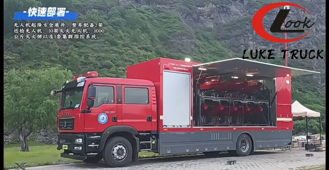 Sinotruk Howo Drone Fire Truck Video – Hubei Luke