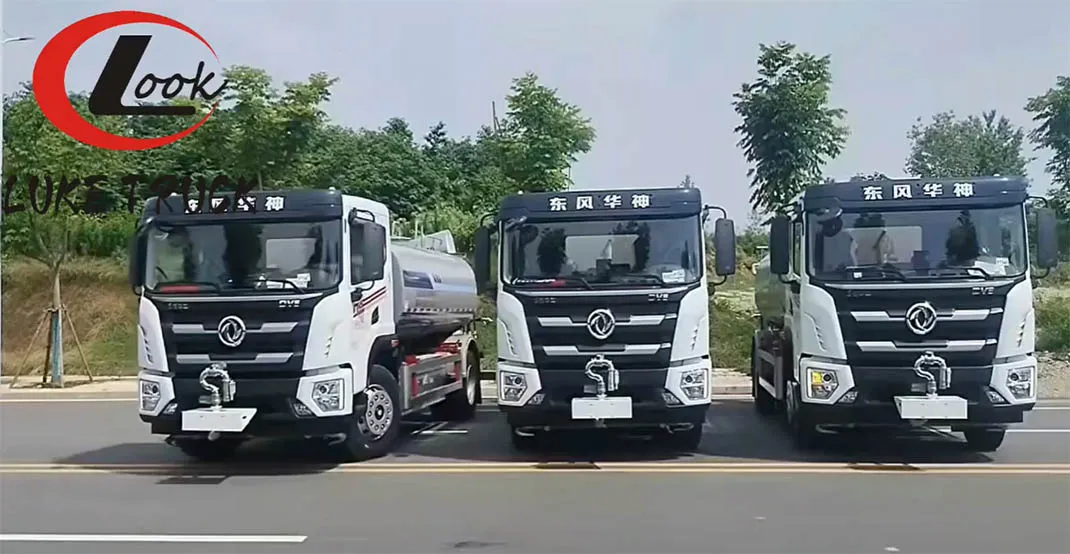 Video of Three Santai Huashen Water Tanker Trucks Being Dispatched – Hubei Luke Truck