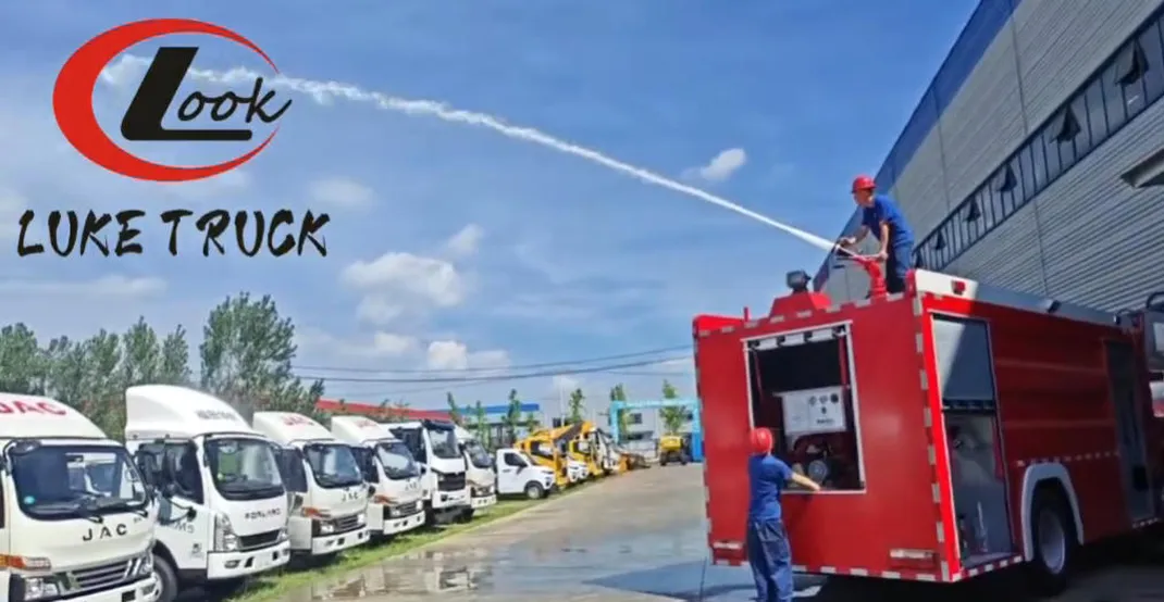 Dongfeng Tianjin Fire Truck Test Drive Video - Hubei Luke Truck
