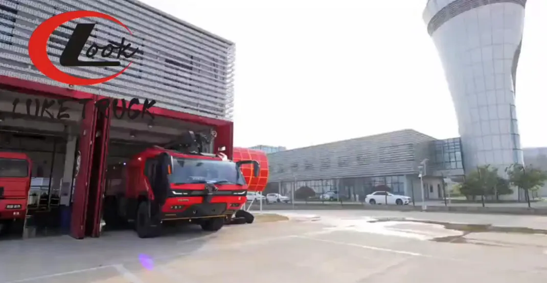 Airport fire truck drill video - Hubei Luke Truck